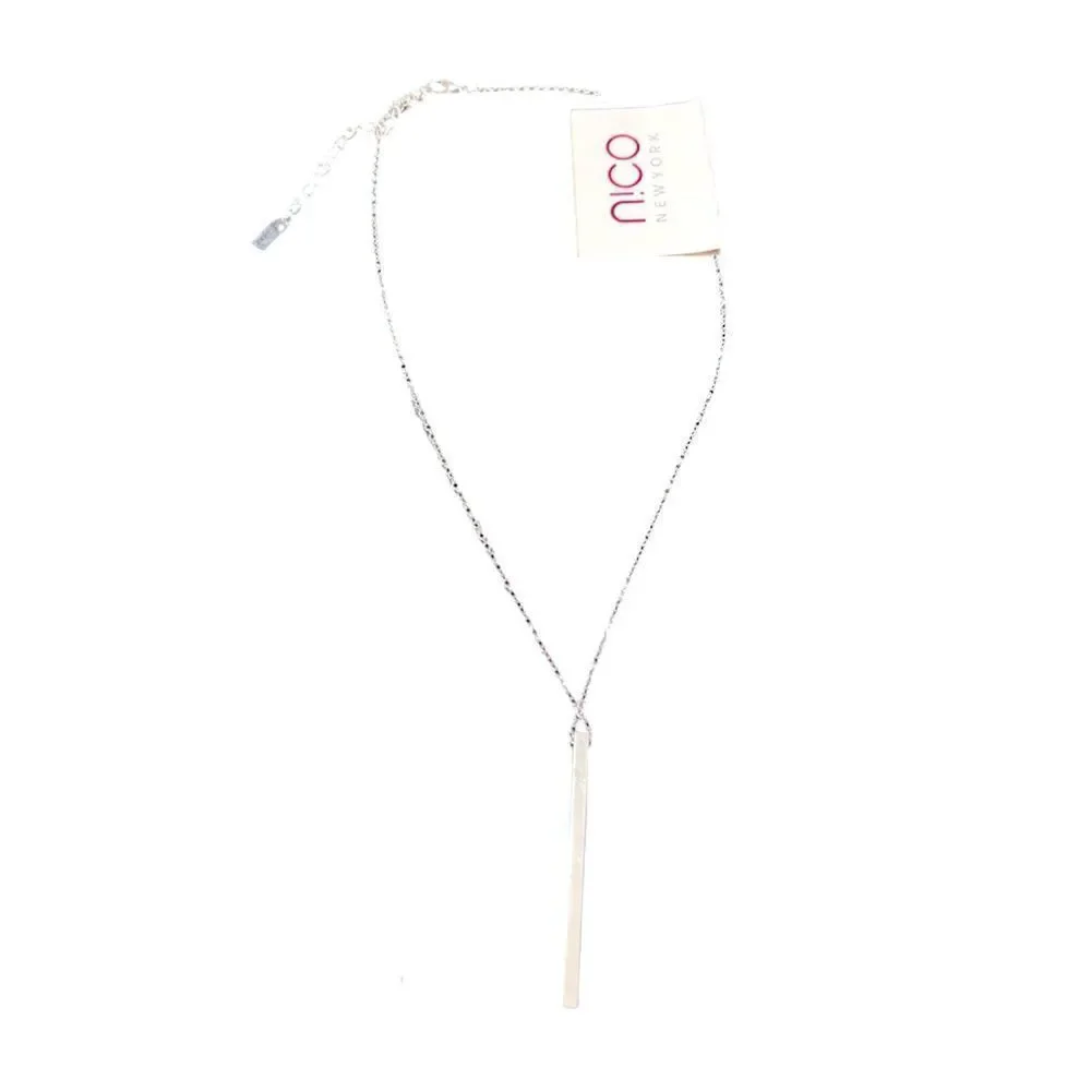 Nico New York Silver Bar Necklace NWT
